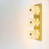 Pair of Large Crystal Glass & Brass Wall Lights/Sconces from Peill & Putzler, Germany, 1970s