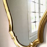 Baroque mirror gilded wood frame 52x74cm