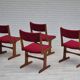 1970s, set of 4 reupholstered Danish chairs, Farsø Møbelfabrik, teak wood, furniture velour.