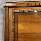 Art Deco period basket bed in walnut and chiseled bronze circa 1920