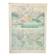Old engraving 1898, Tides and salinities, map • Lithograph, Original plate