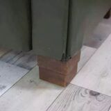 Art Deco club armchair in skai and wood