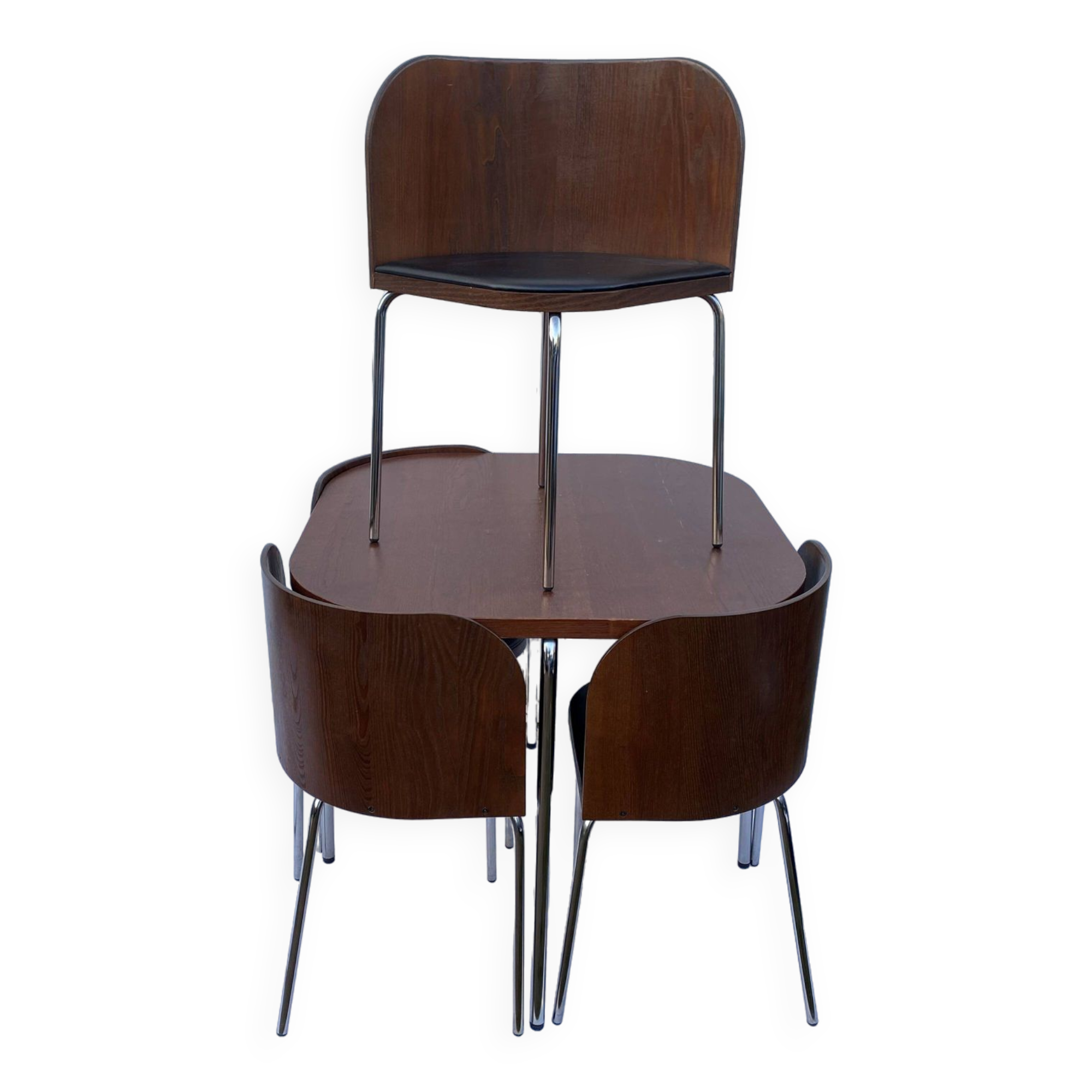 Fusion model table and 4 chairs set by Sandra Kragnert for Ikea Swedish 1970s