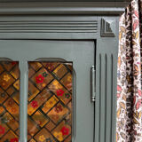 Dark green Parisian display cabinet (renovated)