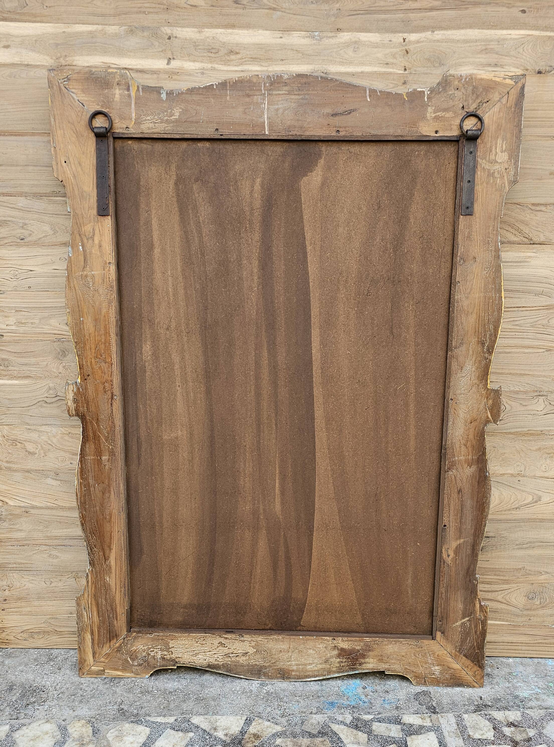 Art Deco mirror in Burmese teak