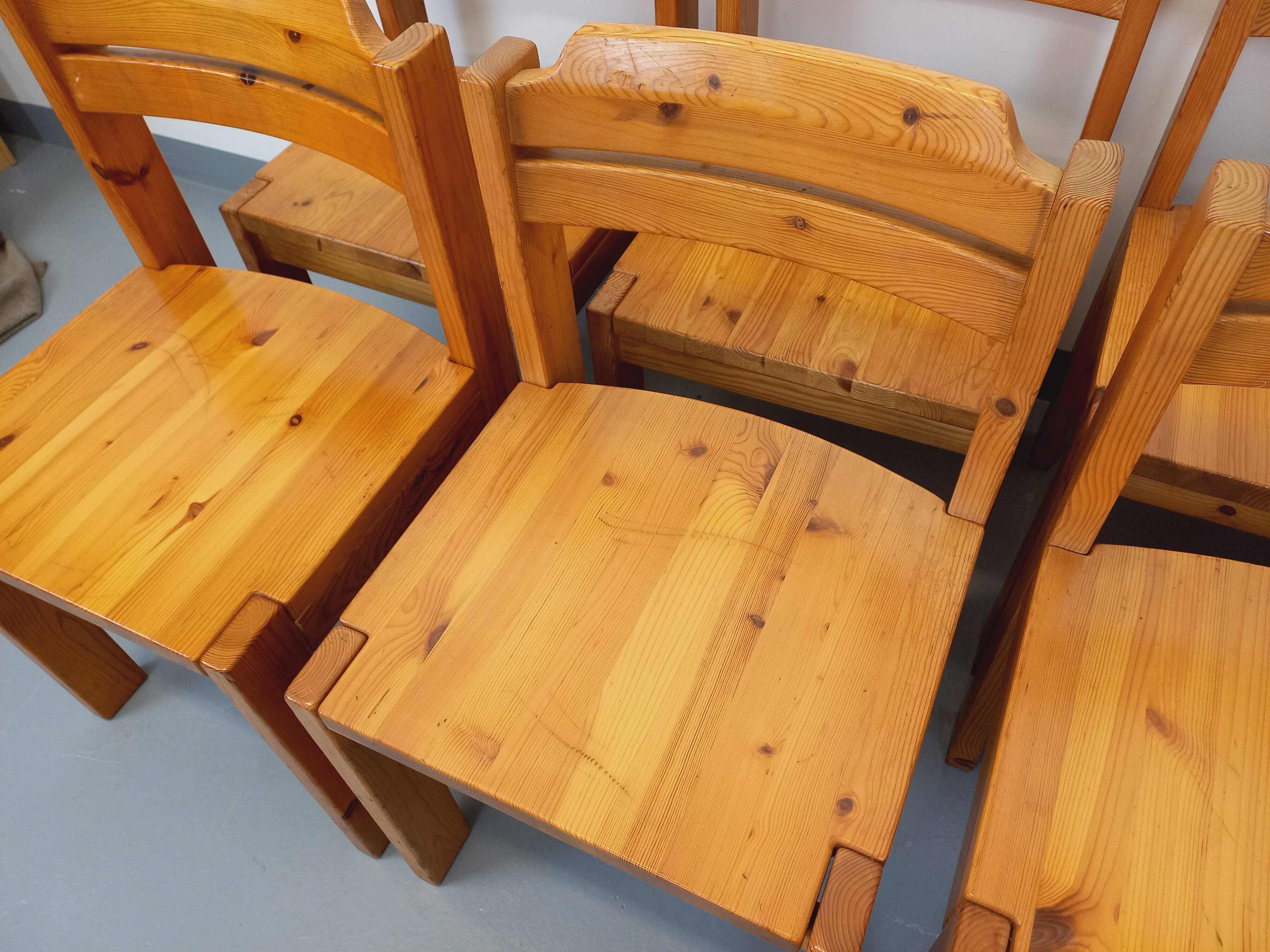 Set of 8 vintage Scandinavian chairs by Ilmari Tapiovaara for Asko in pine