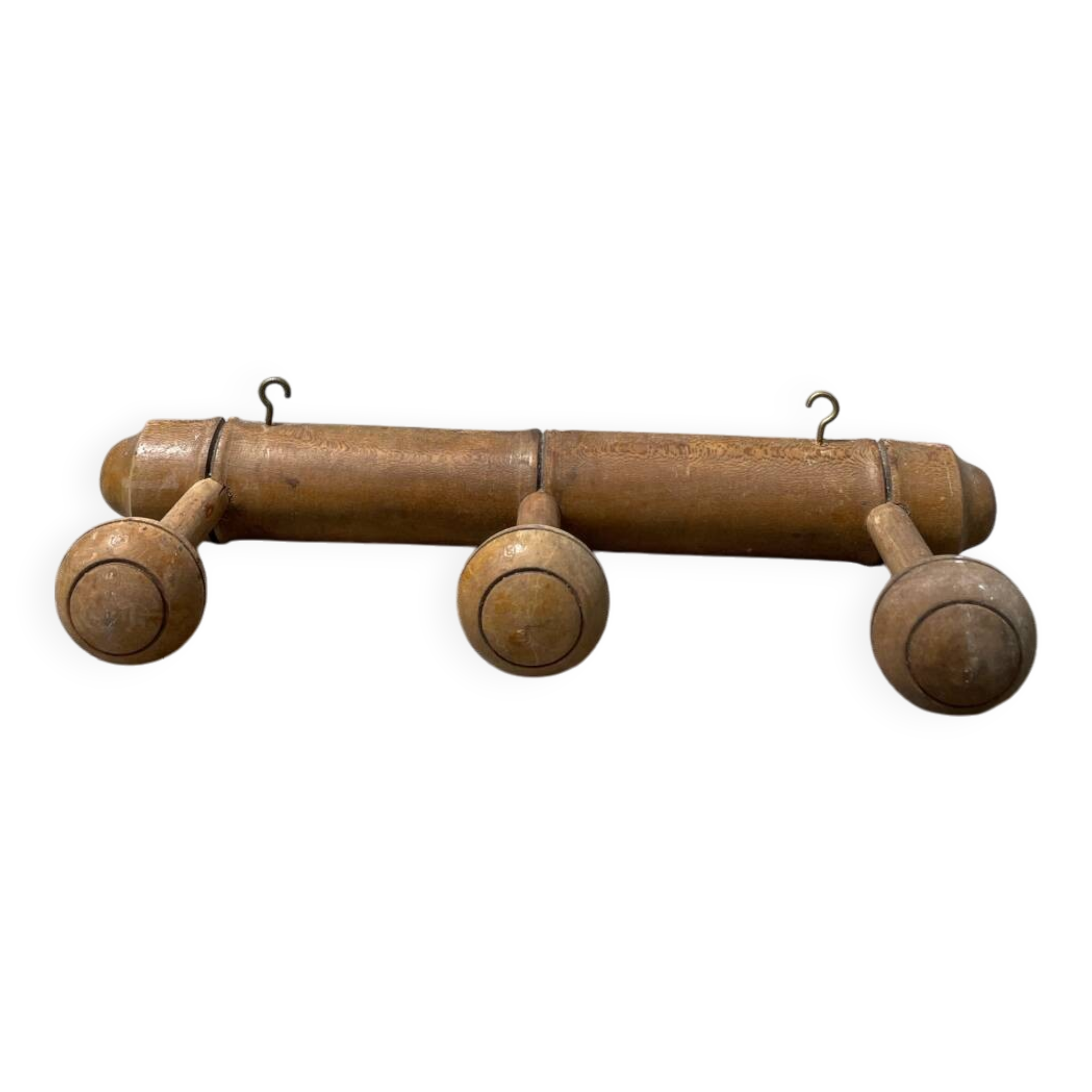 Antique wooden wall coat rack