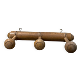 Antique wooden wall coat rack