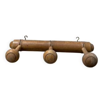 Antique wooden wall coat rack
