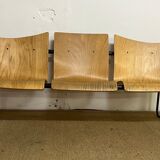 3-seater bench wood and metal