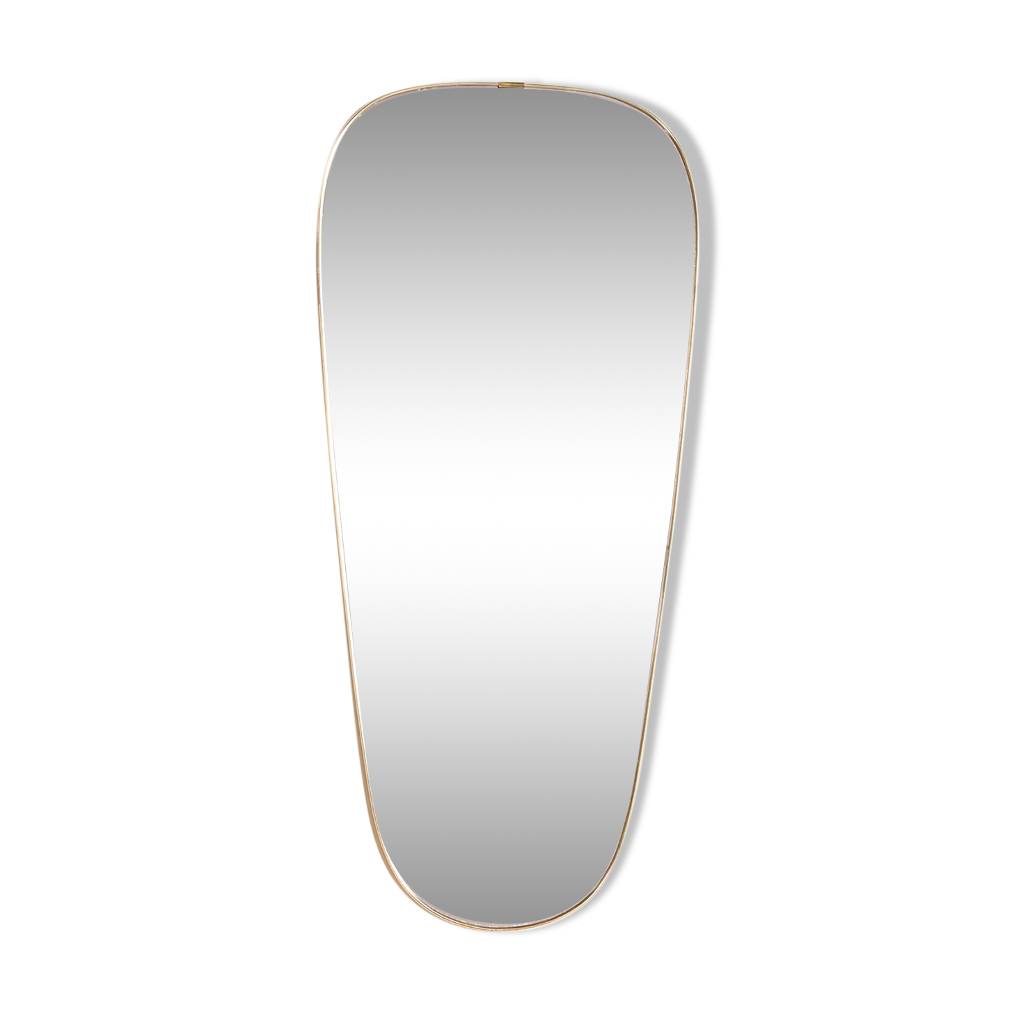 Vintage brass mirror, H77cm