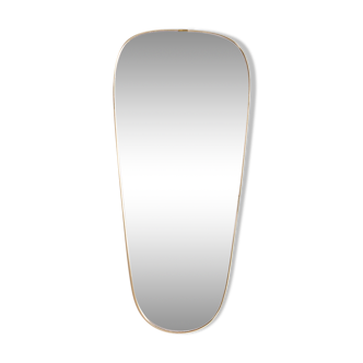 Vintage brass mirror, H77cm