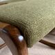 Chaises Baumann traineau vintage  en frêne et tissu velours vert tilleul