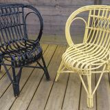 Duo de fauteuils en rotin