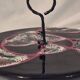Cheese platter Vallauris glazed ceramic black red A035
