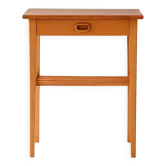 Table de chevet vintage scandinave en chêne clair