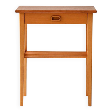 Table de chevet vintage scandinave en chêne clair