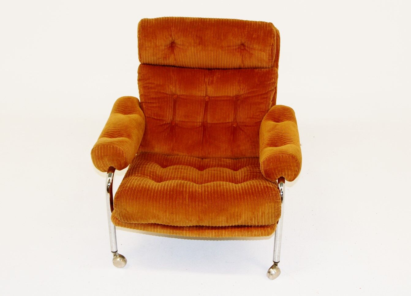 Set of 2 corduroy armchairs, Sweden, 1970