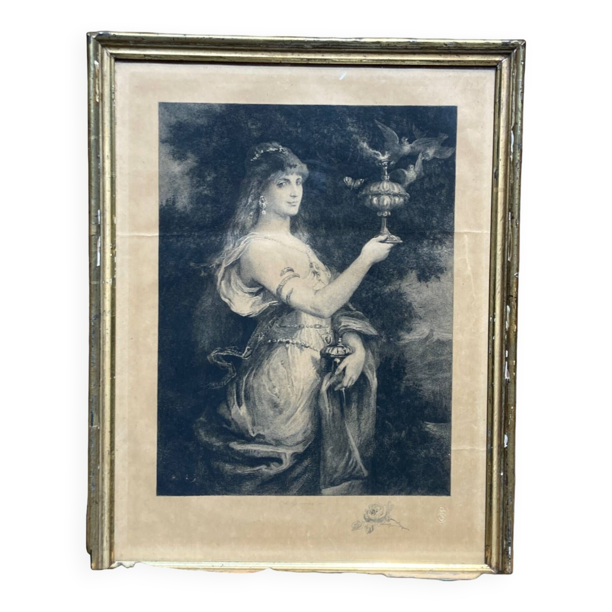 Engraving of a woman.