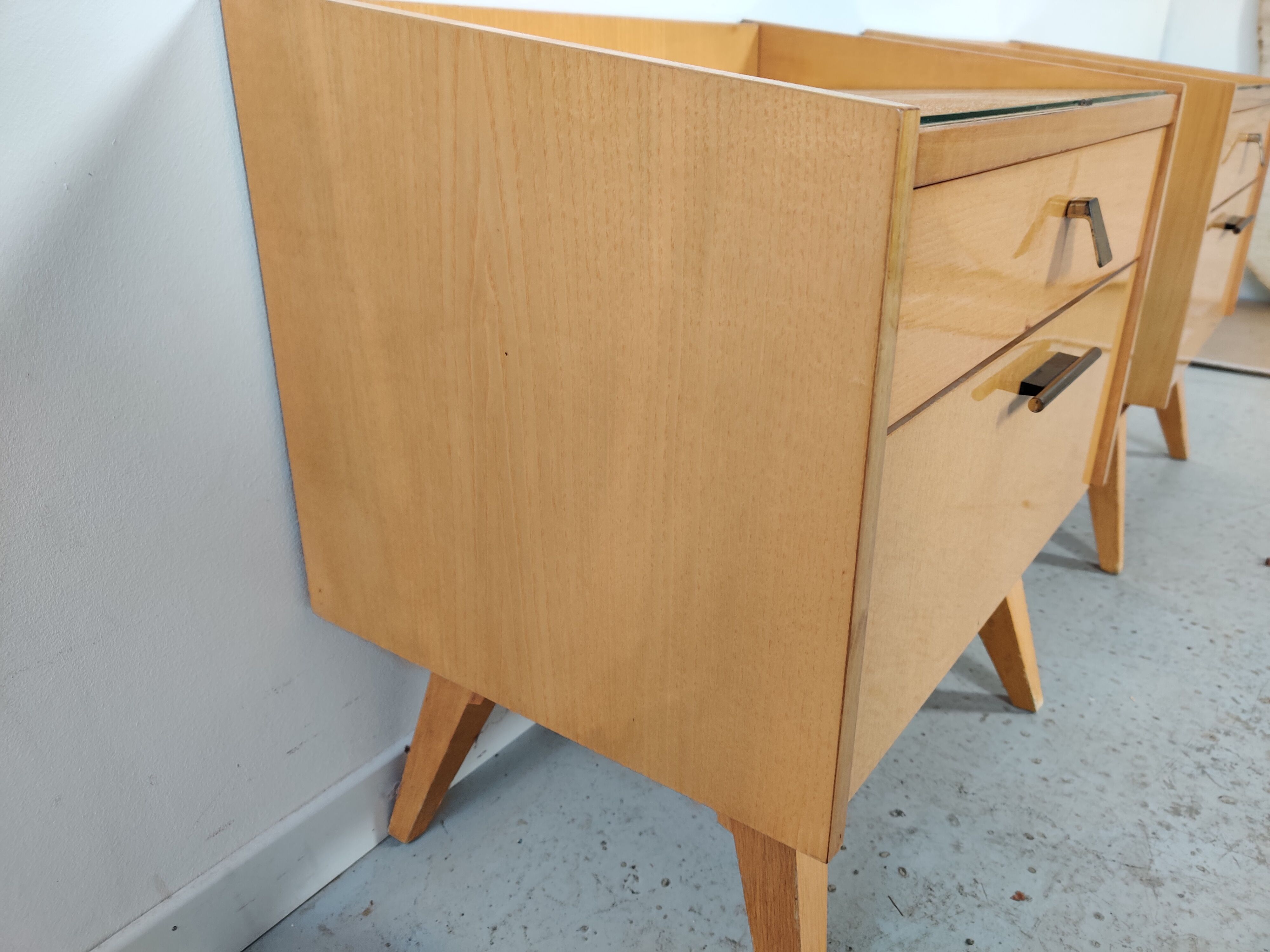 Pair of Scandinavian bedside tables, 50s/60s