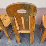 6 pine chairs