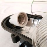 Industrial glass wall sconce