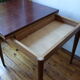 Wooden game table 1950 1960, fold-out tray (80x80x75)