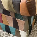 Pouf /coffre ou Ottoman « Arlequin » cuir  1970