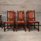 Set of 6 Brutalist Dudouyt / Courtray chairs in oak and straw 1940