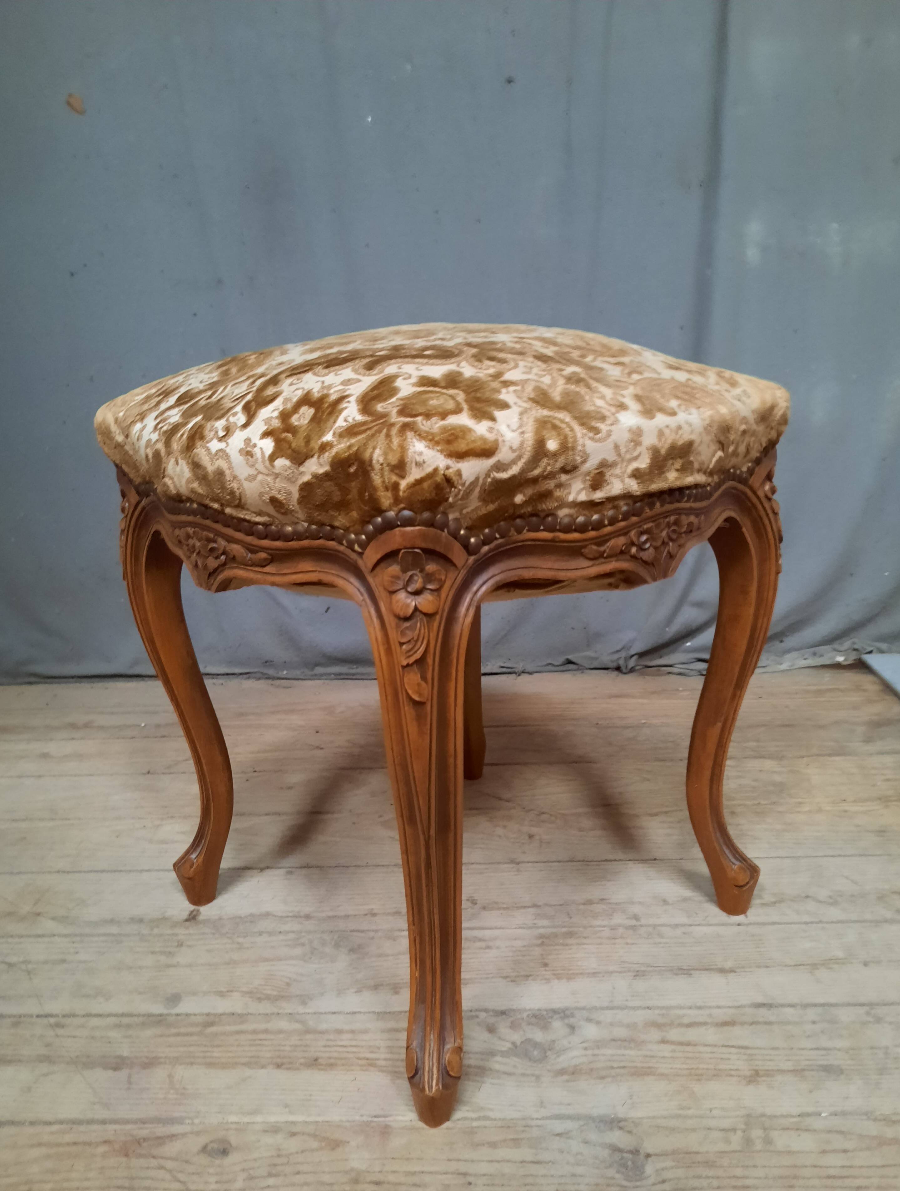 Louis XV style upholstered stool