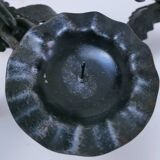 Pair of brutalist 60s metal chain candle holders