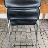 Leather and metal folding chair