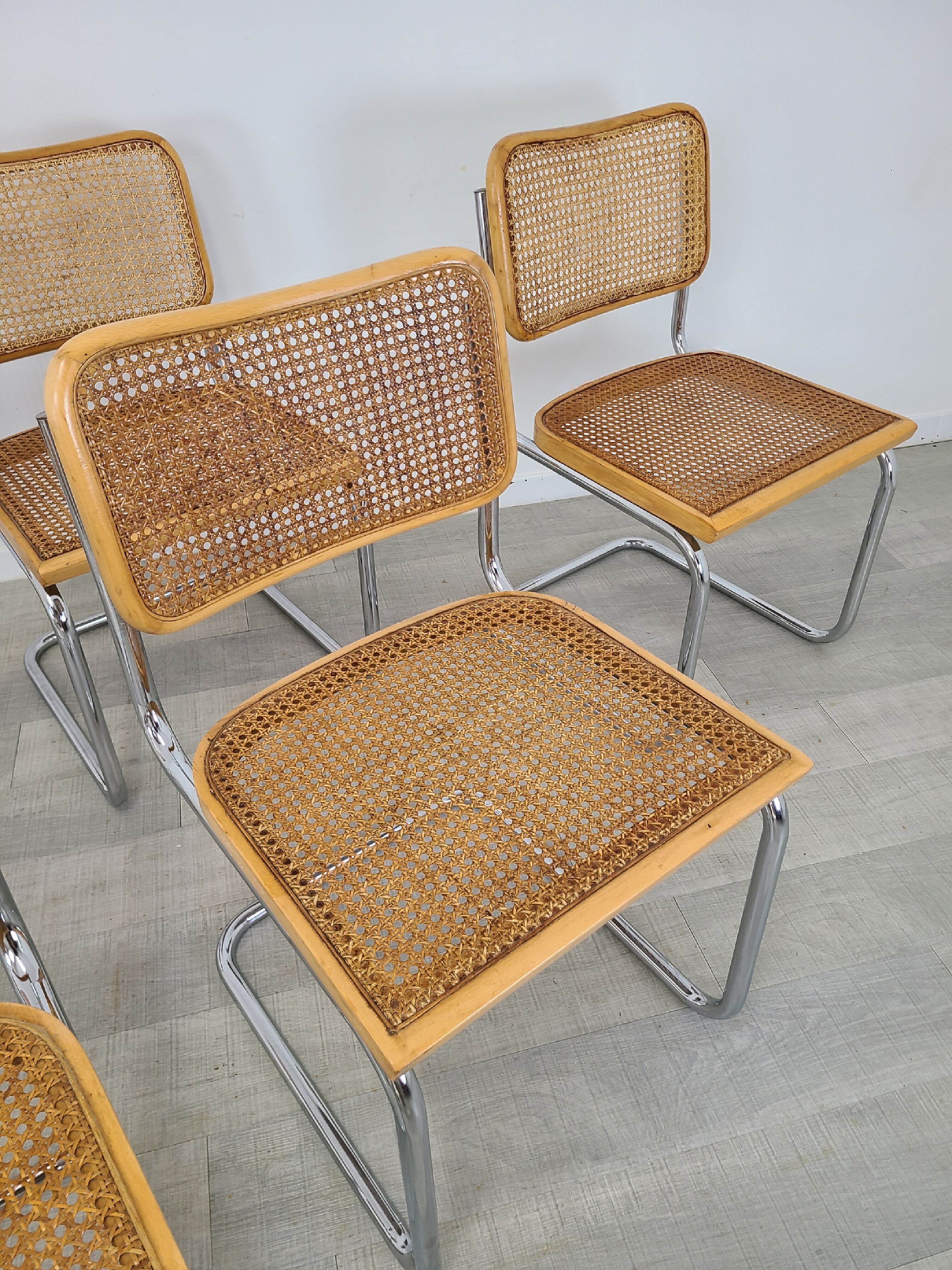 Chaises Cesca B32 design Marcel Breuer vintage