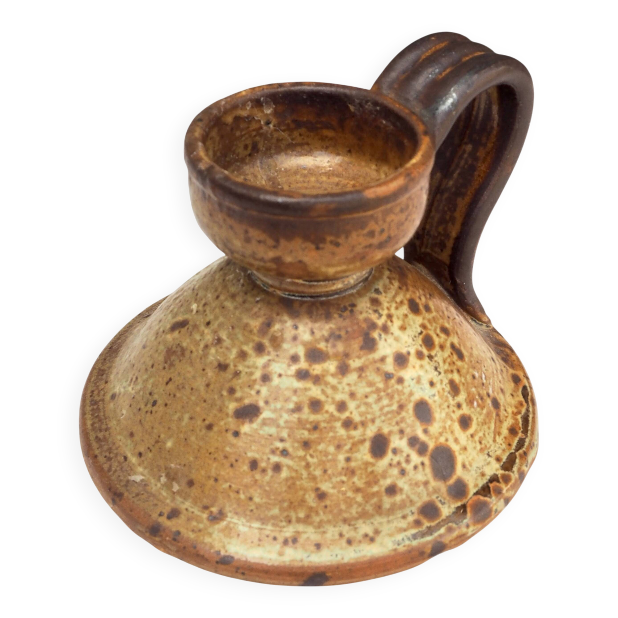 Handcrafted stoneware candle holder