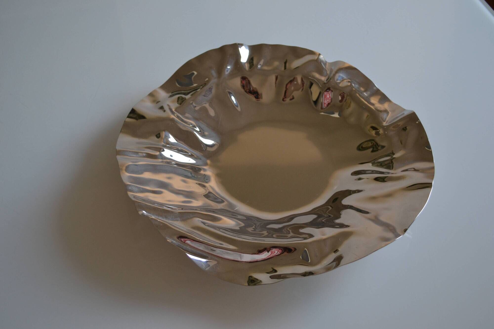 Large Alessi stainless steel bowl by Lluis Clotet 2001 Vintage Italy Diam. 38cm