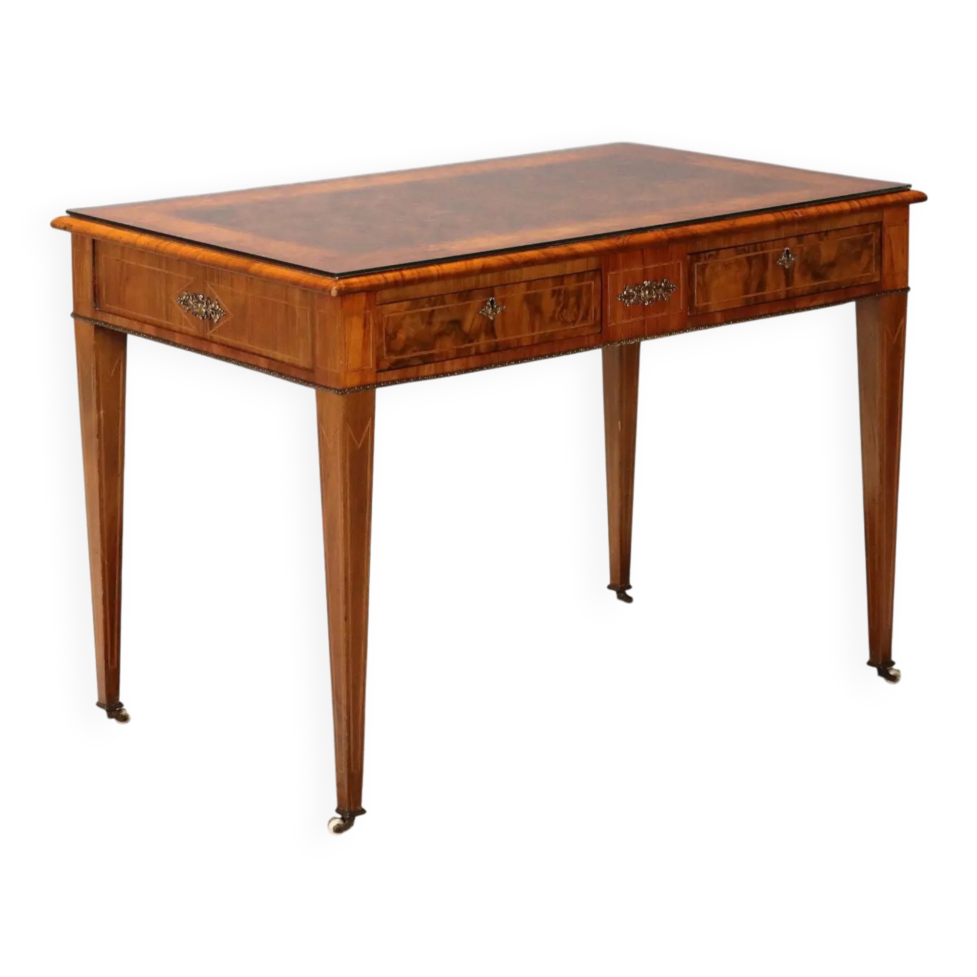 Antique writing desk in walnut and rosewood, United Kingdom, 19th century.
