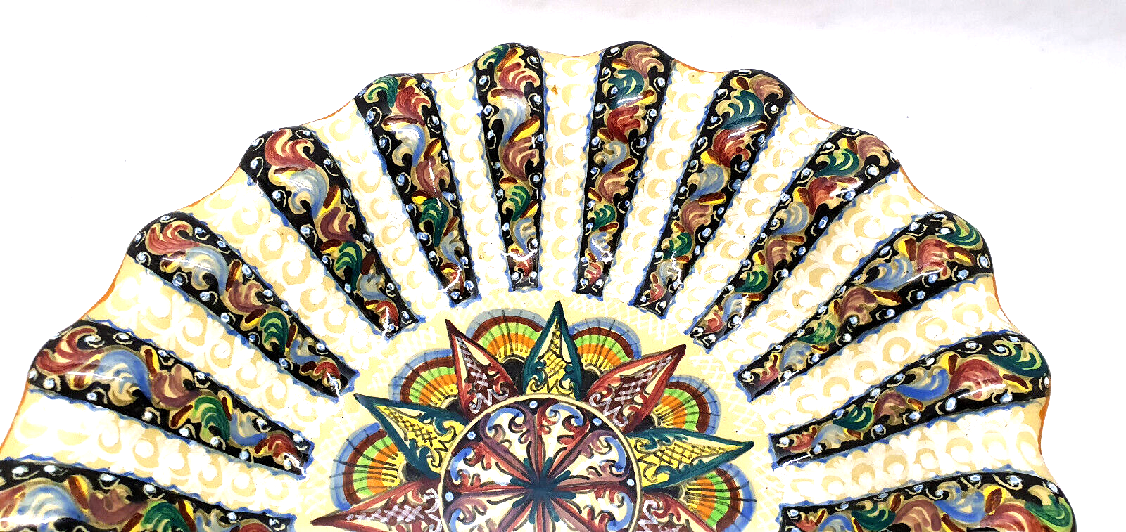 Old dish signed Pesaro Italia 20s multicolors