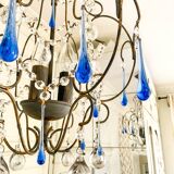 Lustre italien vintage Murano années 60-70, métal doré