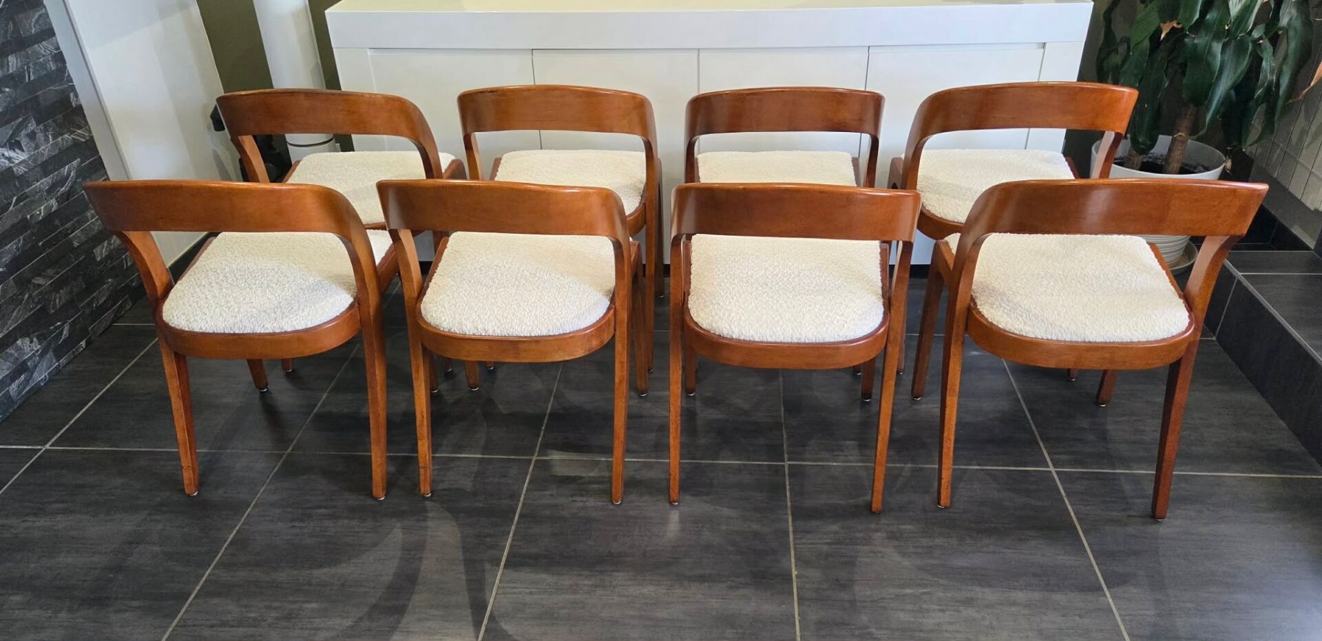 Set of 8 vintage Baumann Gondole chairs, 1960s.