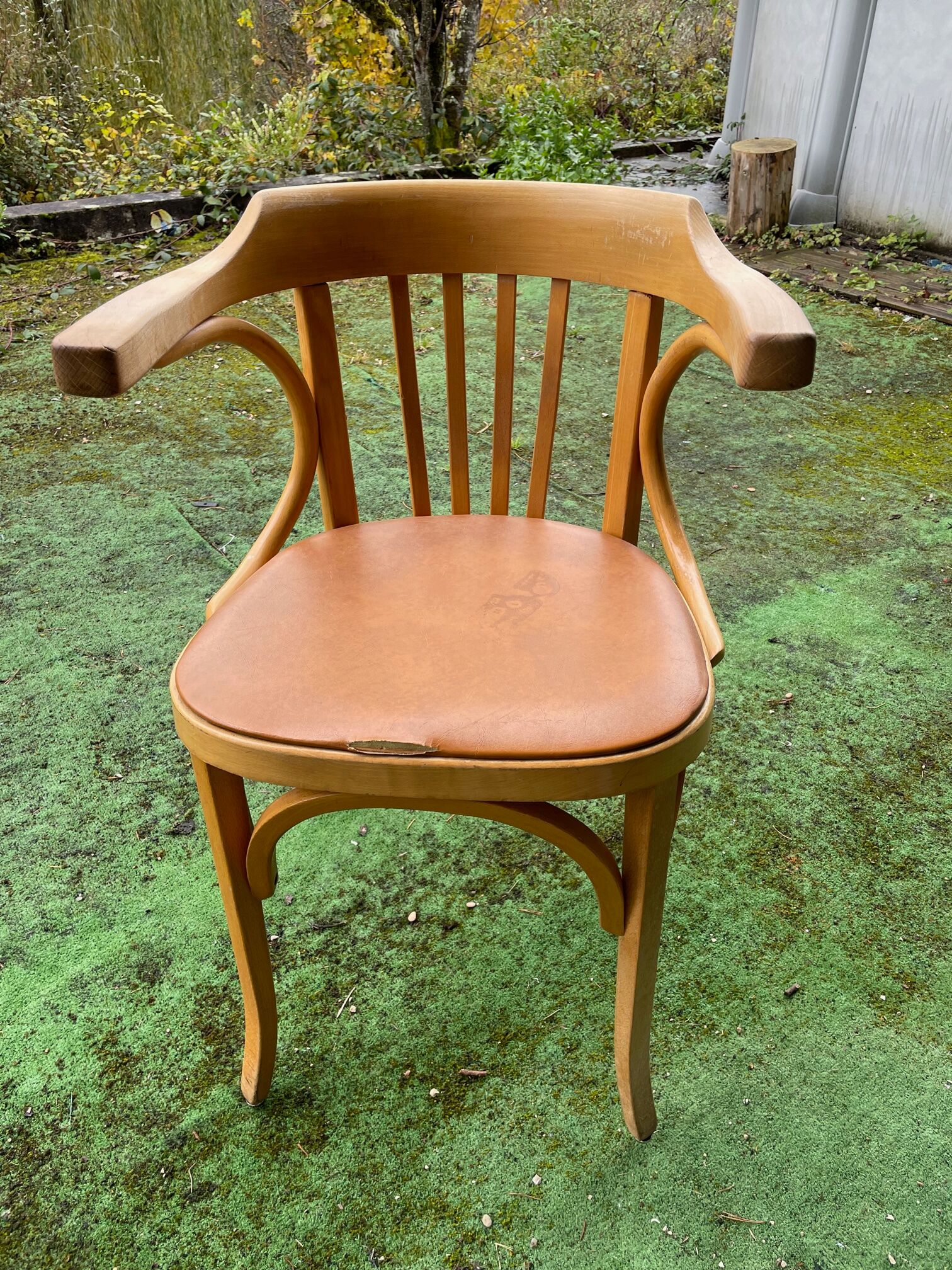 Baumann armchair n°21 seat imitation beige leather