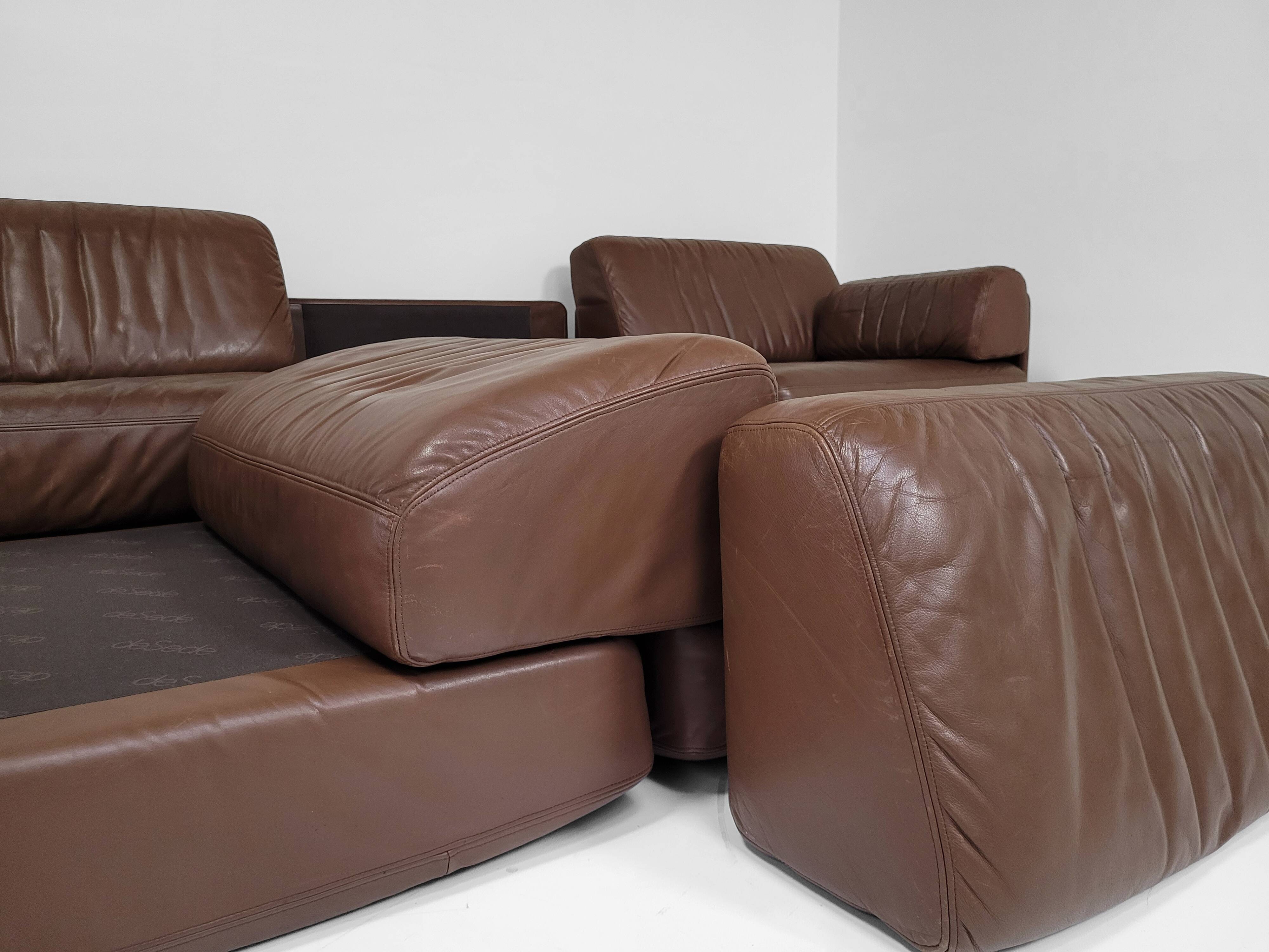Canapé en cuir modulaire De Sede DS-76