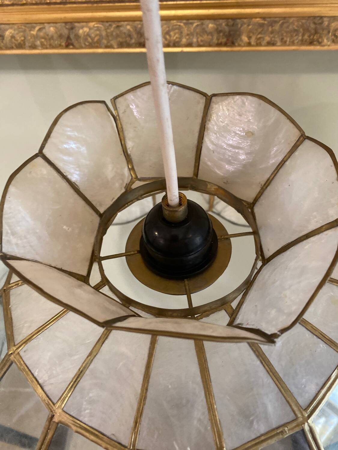 Vintage mother-of-pearl pendant light