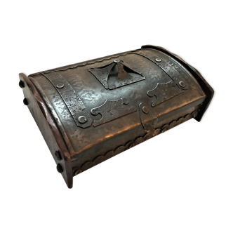 Metal and wood jewellery box