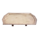 Art Deco metal plate, silvered, hammered on a flat vintage serving stand.