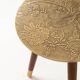 Side table with handcrafted embossed brass top: luxury bohemian side table.