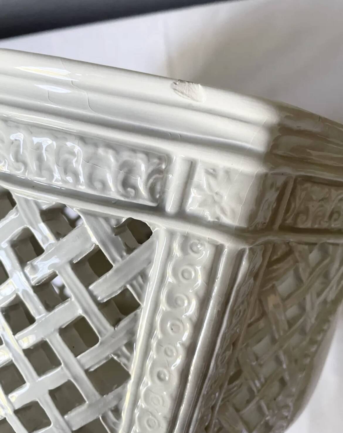 Openwork planter in Italian earthenware