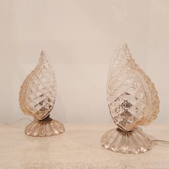 Set de 2 lampes de bureau par Barovier & Toso, Italie, 1950s