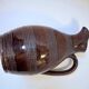 Antique Brutalist Brown Stoneware Pitcher from Berry Vintage Carafe