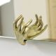 Scultpural Brass Hand Mid-Century Wall Mirror, Italy, 1950s