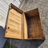 Old trunk coffee table bar